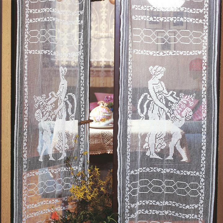 Zenoni & ColombiCoppia Tende A Filet 100% Cotone Variante Primavera