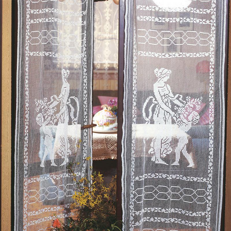 Zenoni & ColombiCoppia Tende a Filet 100% Cotone variante Primavera