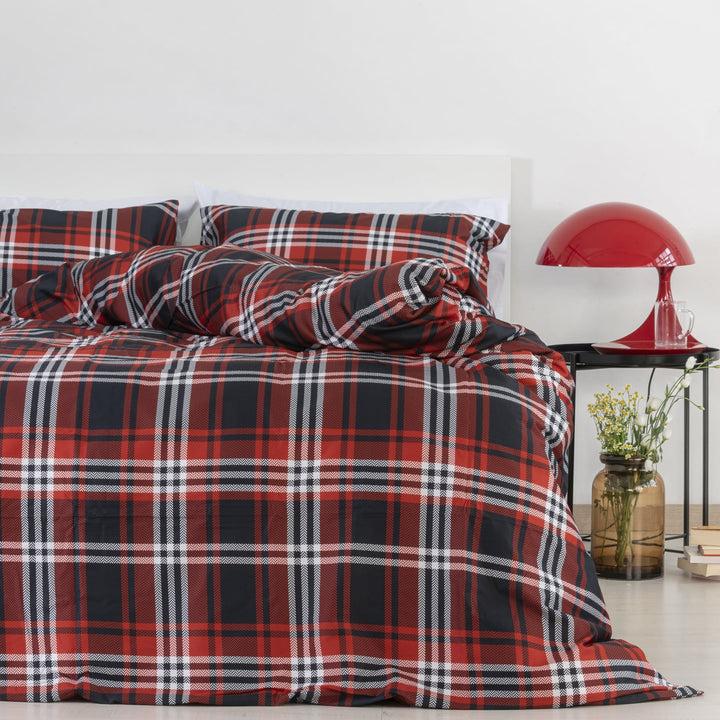 Zenoni & ColombiCopripiumino Belfast In 100% Raso Di Cotone Stampato Fantasia Tartan Con Federe
