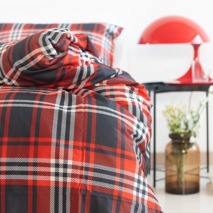 Zenoni & ColombiCopripiumino Belfast In 100% Raso Di Cotone Stampato Fantasia Tartan Con Federe