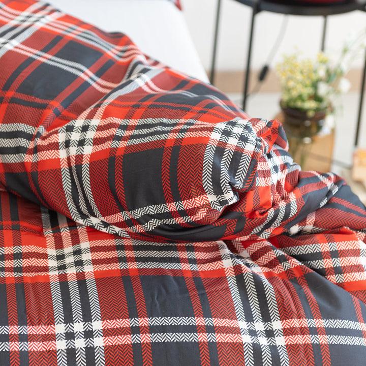 Zenoni & ColombiCopripiumino Belfast In 100% Raso Di Cotone Stampato Fantasia Tartan Con Federe