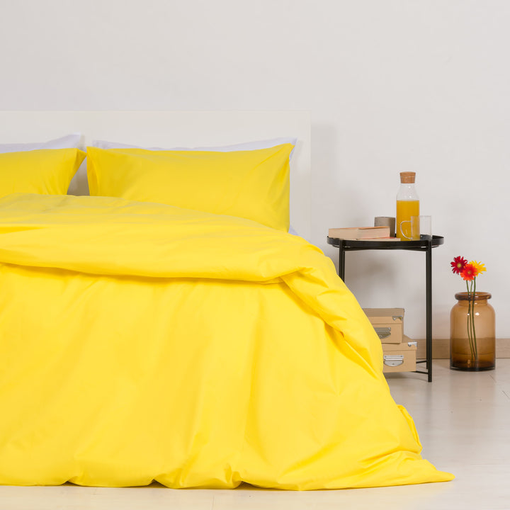 Zenoni & ColombiCopripiumino Con Federe In 100% Cotone Giallo