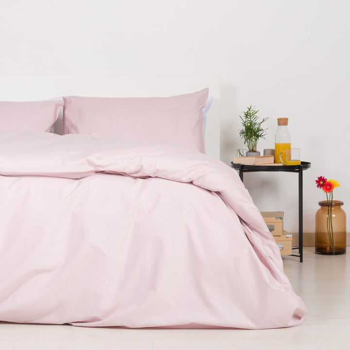 Zenoni & ColombiCopripiumino In 100% Cotone Rosa Perla Con Federe