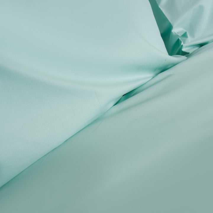 Zenoni & ColombiCopripiumino In 100% Cotone Verde Acqua Con Federe