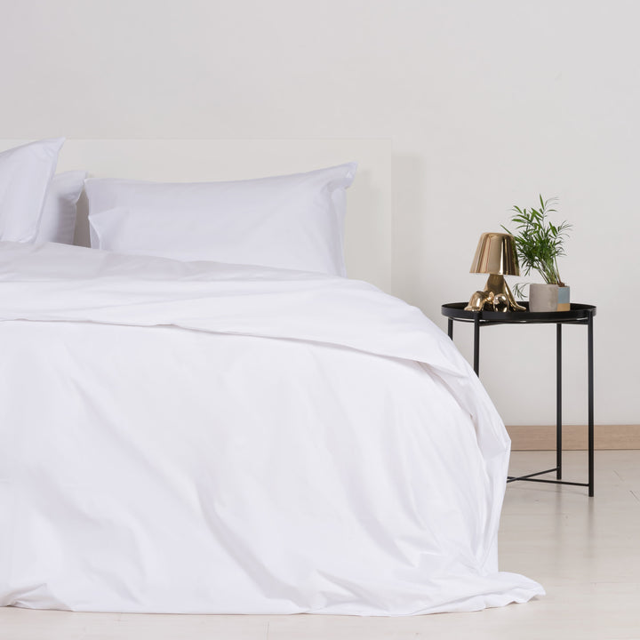 Zenoni & ColombiCopripiumino In 100% Percalle Di Cotone 60 Bianco Con Federe