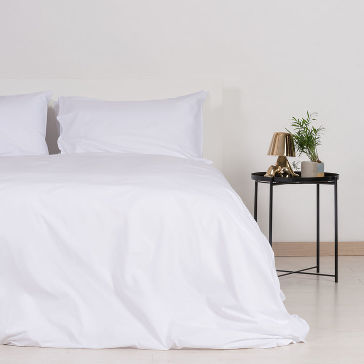 Zenoni & ColombiCopripiumino In 100% Percalle Di Cotone 60 Bianco Con Federe