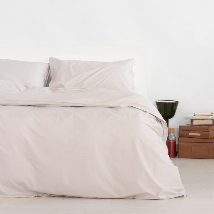 Zenoni & ColombiCopripiumino In 100% Percalle Di Cotone Grigio Con Federe