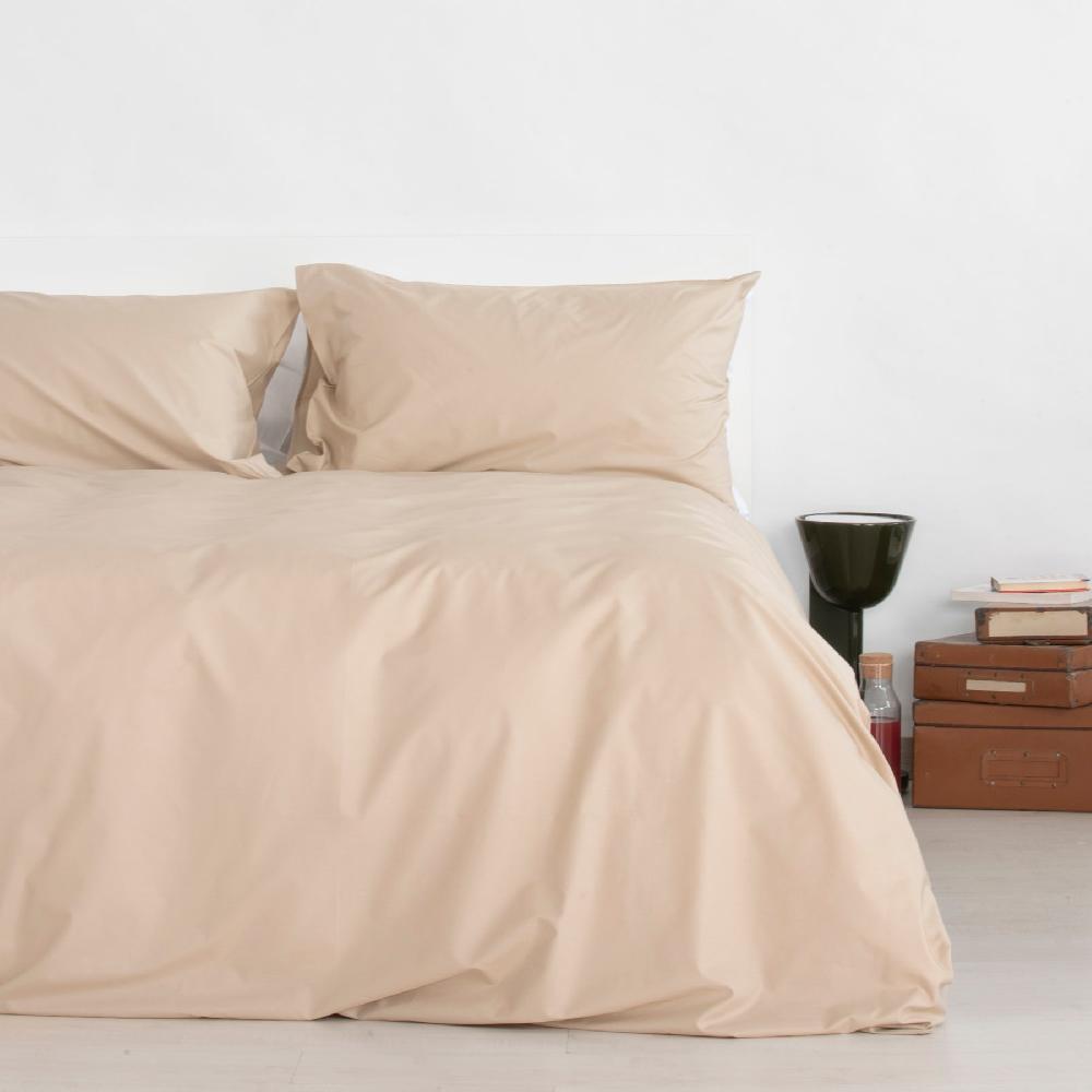 Zenoni & ColombiCopripiumino in 100% Percalle di Cotone Sabbia con Federe