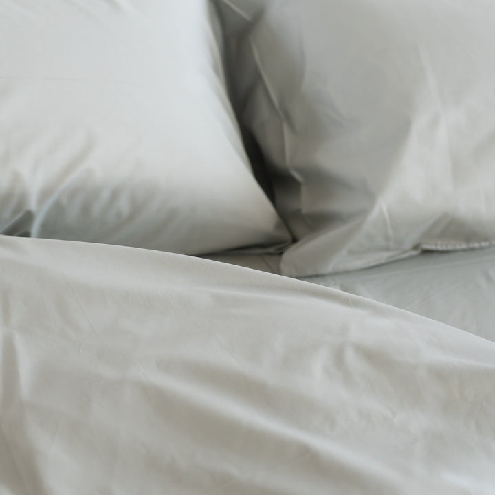 Zenoni & ColombiCopripiumino In 100% Percalle Di Cotone Verde Salvia Con Federe