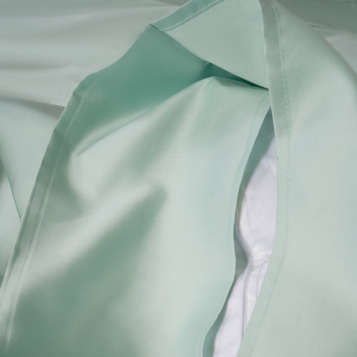 Zenoni & ColombiCopripiumino In 100% Raso Di Cotone Acquamarina Con Federe