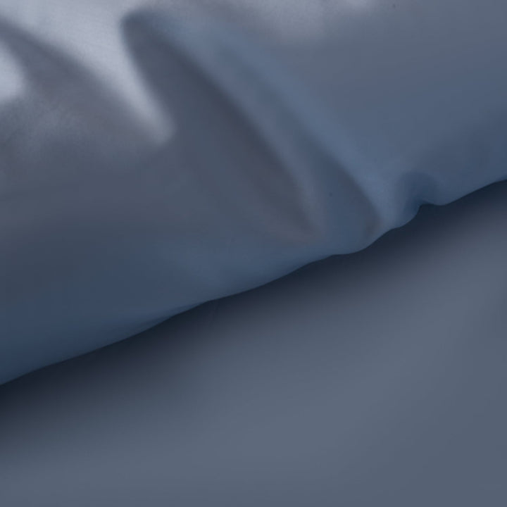 Zenoni & ColombiCopripiumino In 100% Raso Di Cotone Azzurro Orizzonte Con Federe