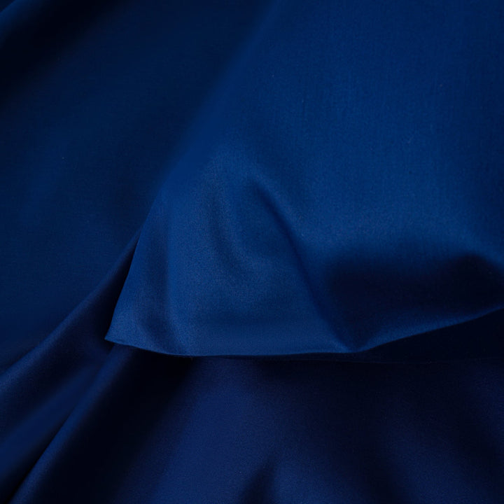 Zenoni & ColombiCopripiumino In 100% Raso Di Cotone Blu Oltremare Con Federe