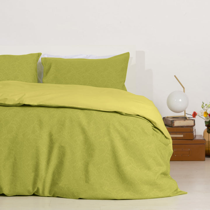 Zenoni & ColombiCopripiumino In Cotone Con Federe Jacquard Giungla Verde