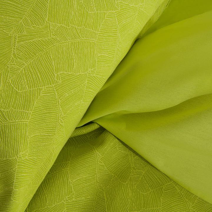 Zenoni & ColombiCopripiumino In Cotone Con Federe Jacquard Giungla Verde Mela