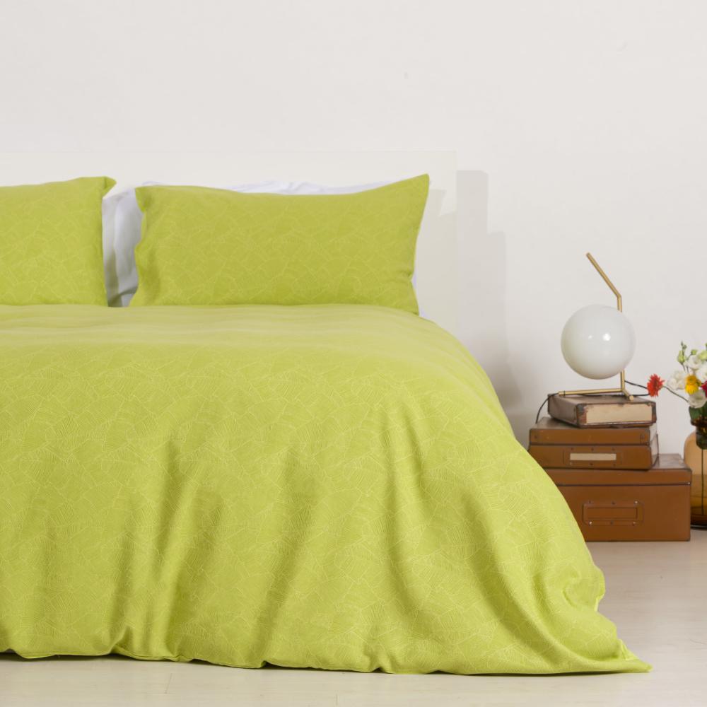 Zenoni & ColombiCopripiumino in cotone con federe Jacquard Giungla Verde Mela