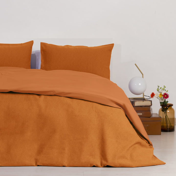 Zenoni & ColombiCopripiumino In Cotone Con Federe Jacquard Keppler Arancio