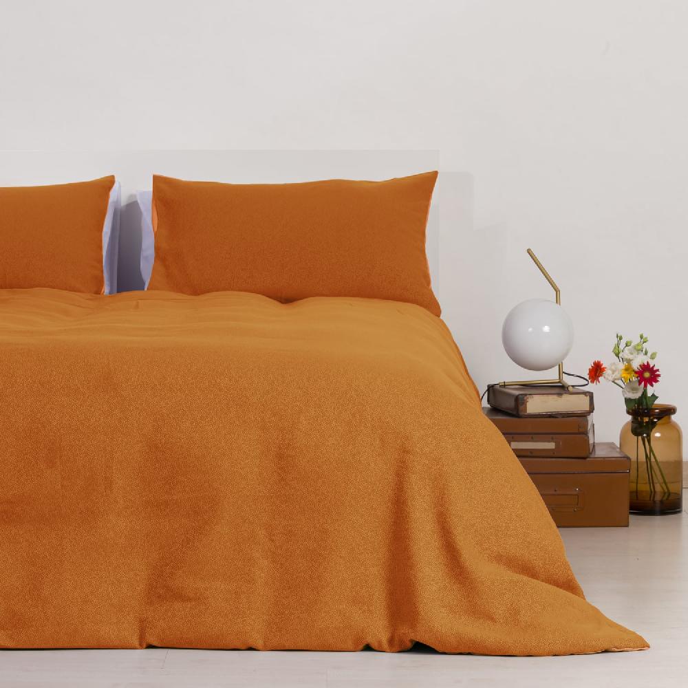 Zenoni & ColombiCopripiumino in cotone con federe Jacquard Keppler Arancio