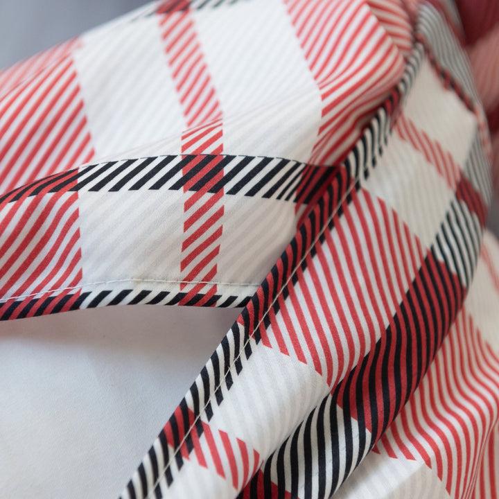 Zenoni & ColombiCopripiumino Newport Rosso In 100% Raso Di Cotone Stampato Fantasia Tartan Con Federe