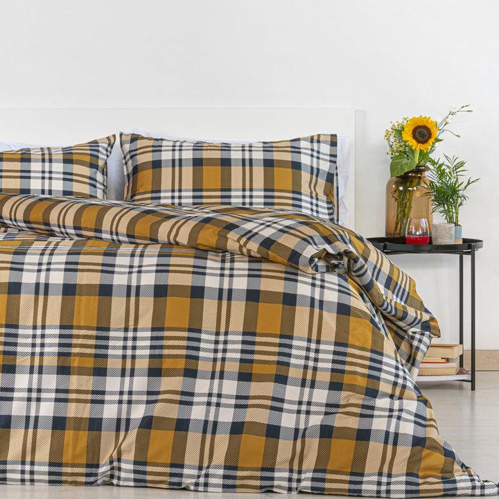 Zenoni & ColombiCopripiumino Nottingham In 100% Raso Di Cotone Stampato Fantasia Tartan Con Federe