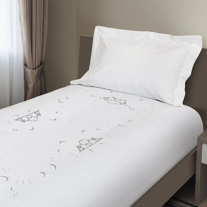 Zenoni & ColombiCopripiumino Ricamato 100% Cotone Giselle Singolo