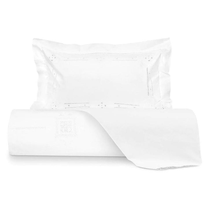 Zenoni & ColombiCopripiumino Ricamato 100% Cotone Punto Antico Toscano