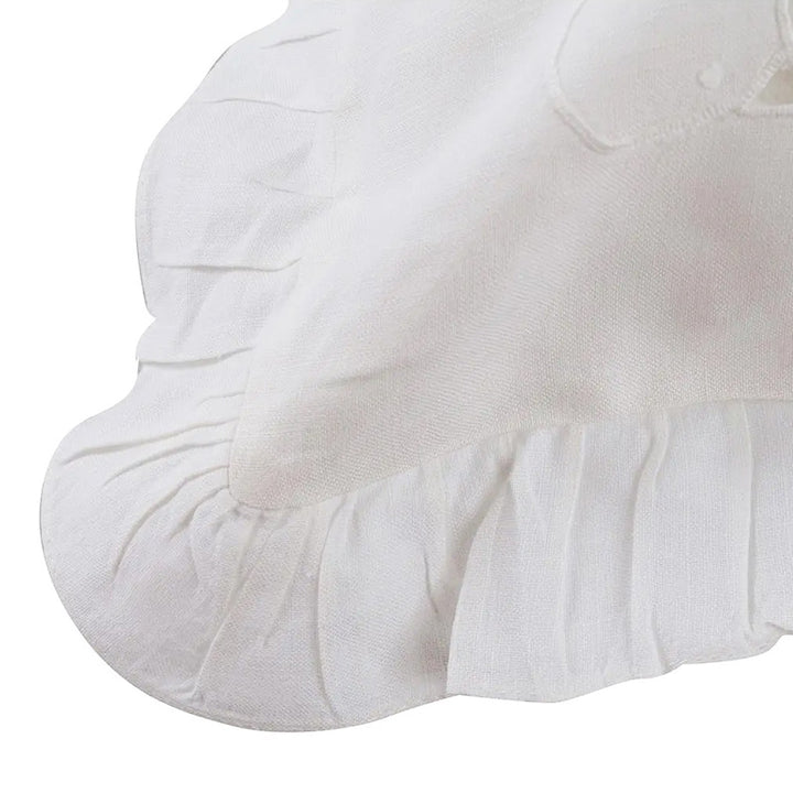 Zenoni & ColombiFedera Arredo Ricamata A Mano In Misto Lino Made In Italy Variante Camelia 42x42 Cm