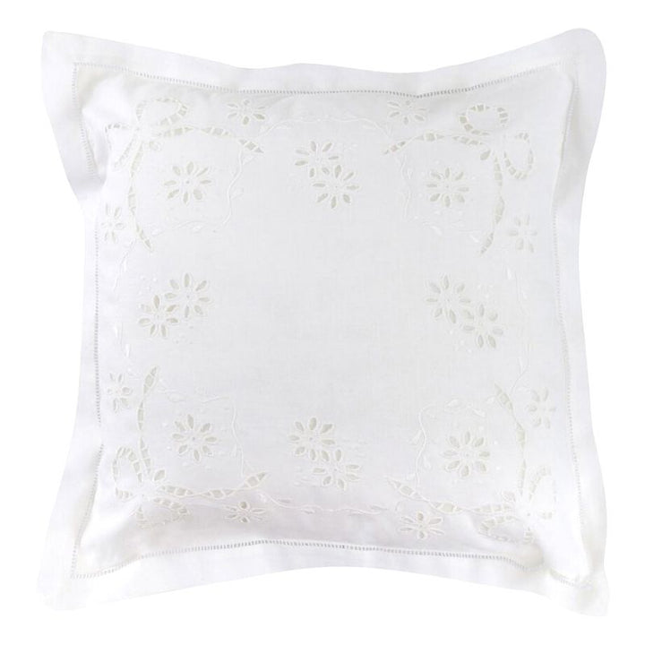 Zenoni & ColombiFedera Arredo Ricamata A Mano In Misto Lino Made In Italy Variante Fegea 42x42 Cm