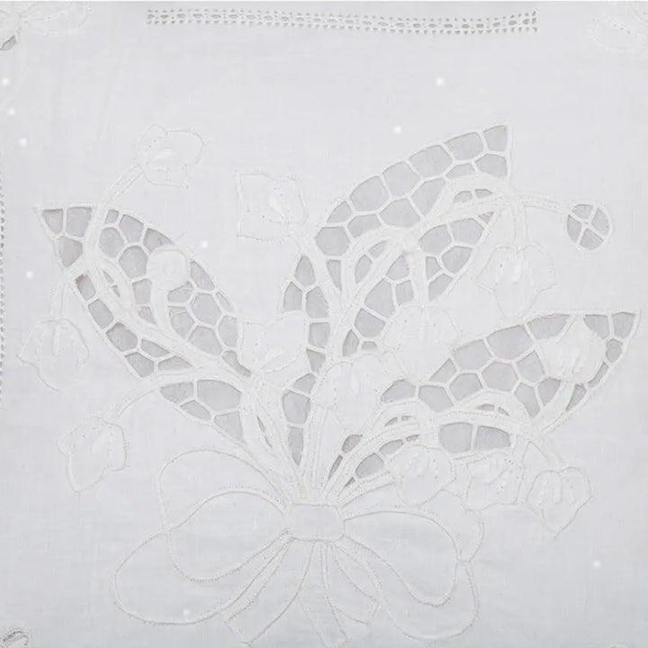 Zenoni & ColombiFedera Arredo Ricamata A Mano In Misto Lino Made In Italy Variante Fenice 42x42 Cm