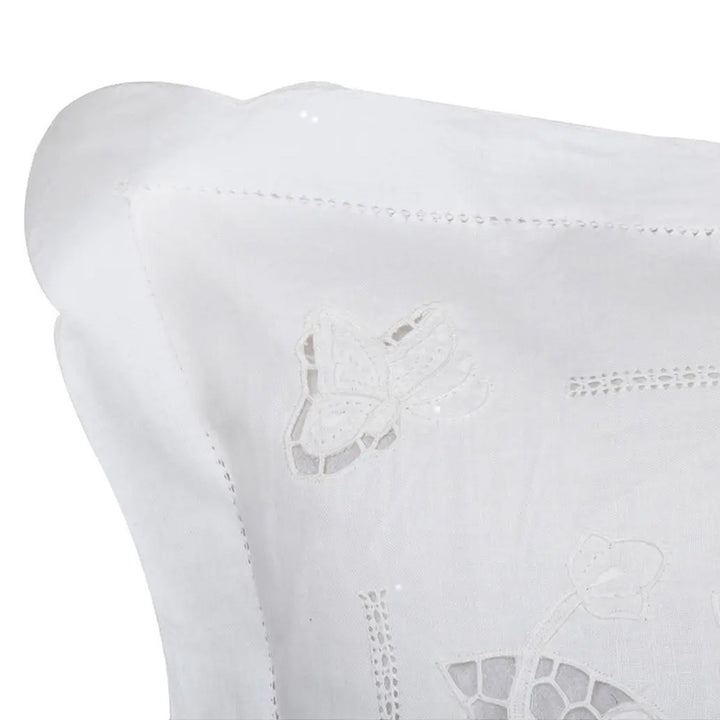 Zenoni & ColombiFedera Arredo Ricamata A Mano In Misto Lino Made In Italy Variante Fenice 42x42 Cm