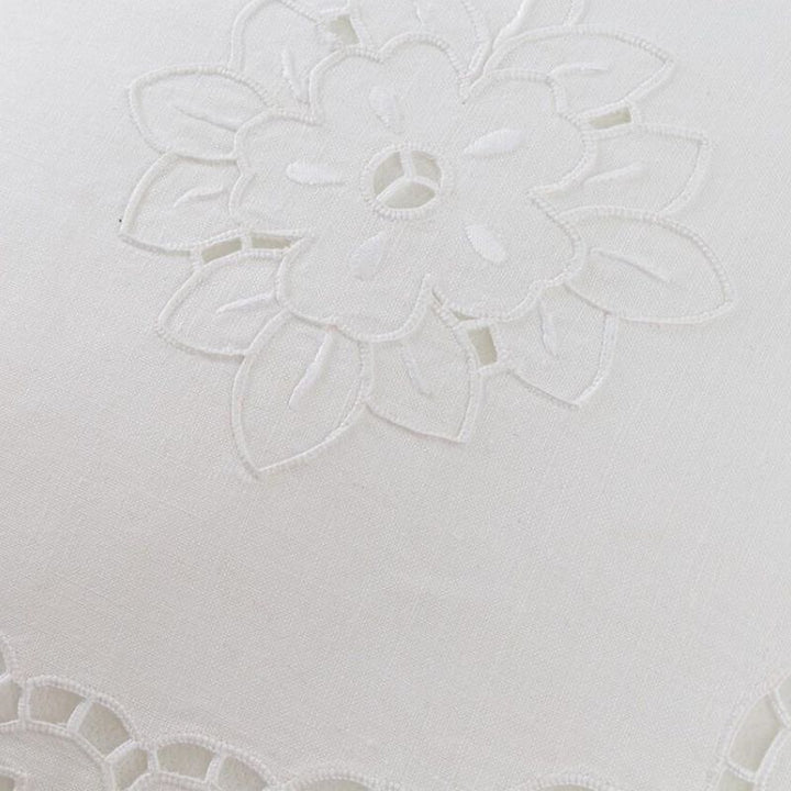 Zenoni & ColombiFedera Arredo Ricamata A Mano In Misto Lino Made In Italy Variante Fiorella 42x42 Cm