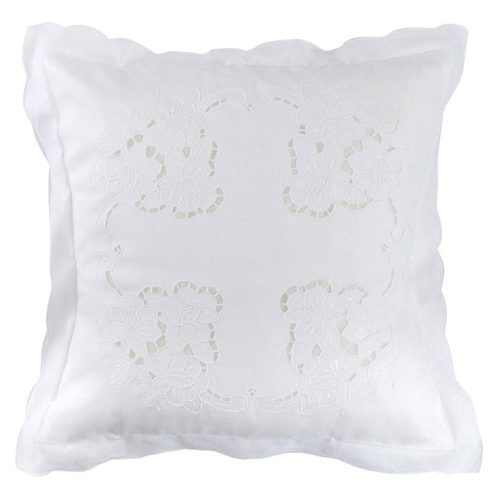 Zenoni & ColombiFedera Arredo Ricamata A Mano In Misto Lino Made In Italy Variante Giuliana 42x42 Cm