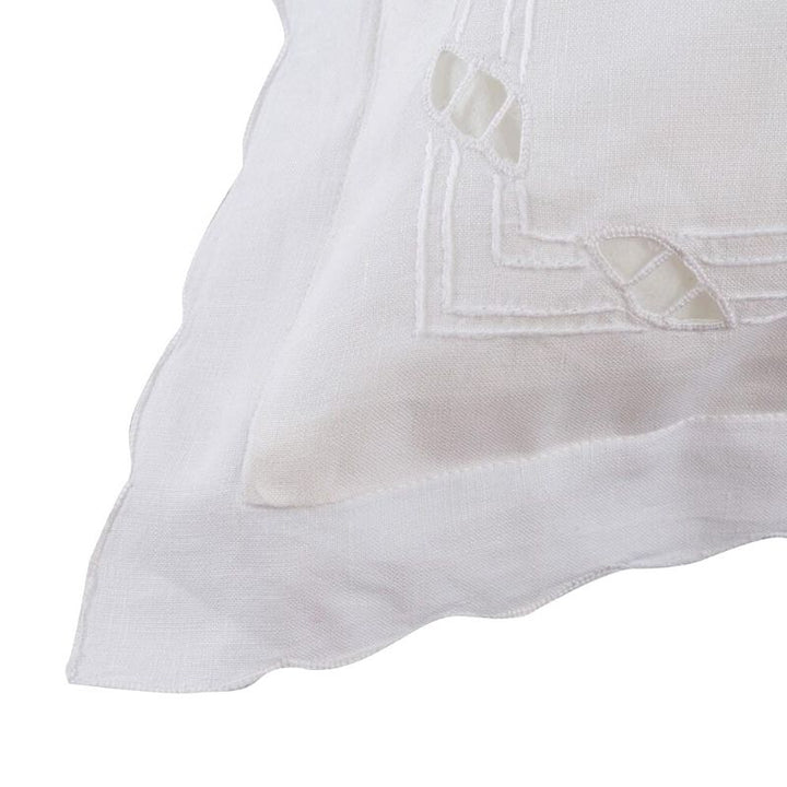 Zenoni & ColombiFedera Arredo Ricamata A Mano In Misto Lino Made In Italy Variante Italiano 600 42x42 Cm