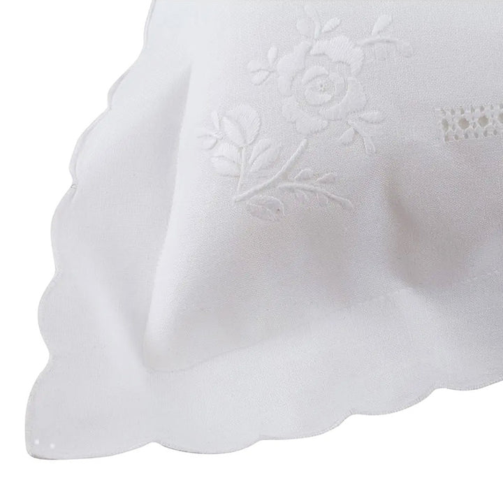 Zenoni & ColombiFedera Arredo Ricamata A Mano In Misto Lino Made In Italy Variante Italiano 800 42x42 Cm