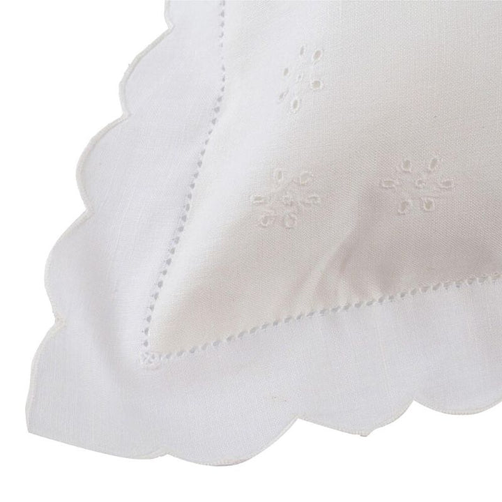 Zenoni & ColombiFedera Arredo Ricamata A Mano In Misto Lino Made In Italy Variante Mary's Rose 42x42 Cm