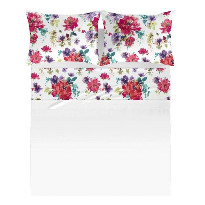 Zenoni & ColombiParure Lenzuola Cotone Made In Italy Dipinto Rosso