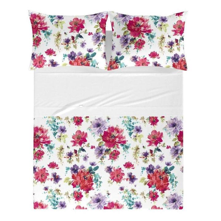 Zenoni & ColombiParure Lenzuola Cotone Made In Italy Dipinto Rosso