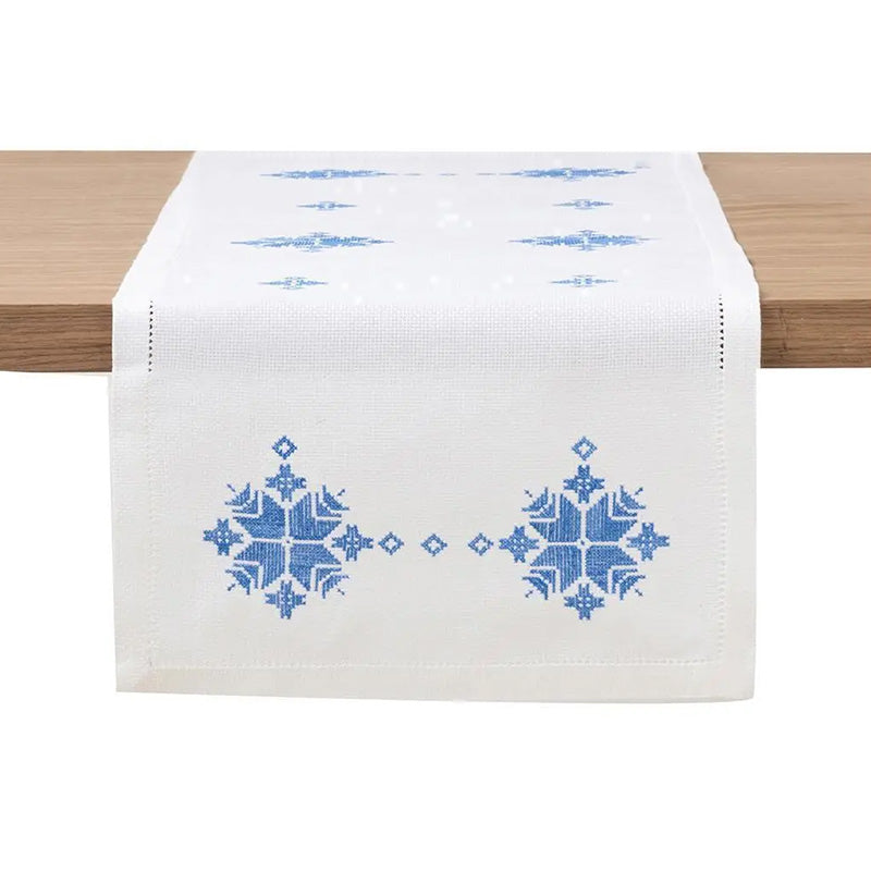 Zenoni & ColombiRunner ricamato a mano in puro cotone Made in Italy Blue Moon