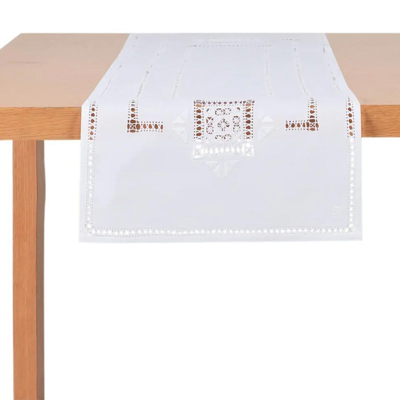 Zenoni & ColombiRunner ricamato a mano in puro Lino Made in Italy Donatello