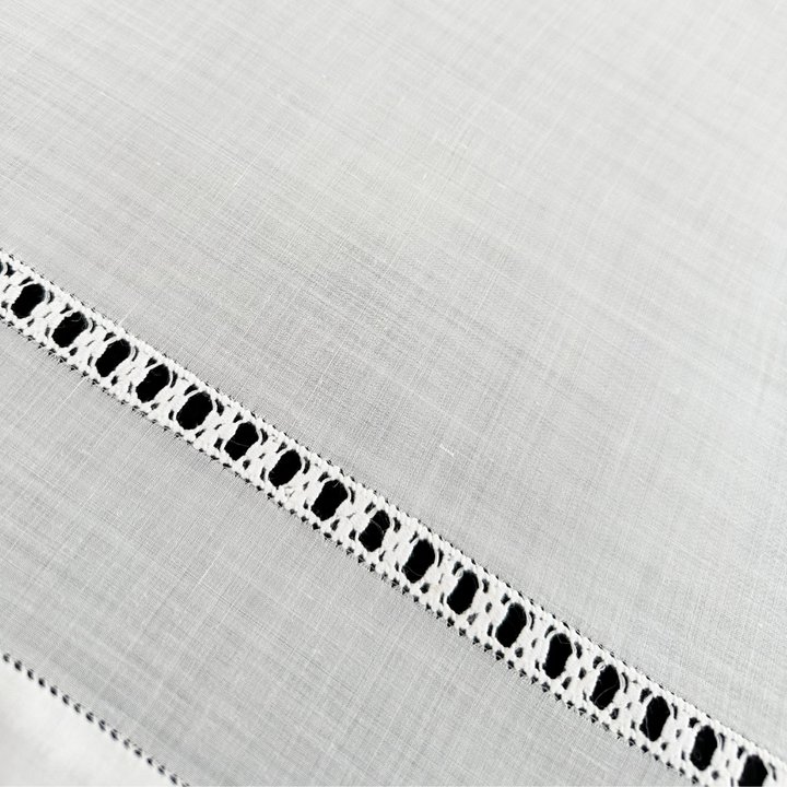 Zenoni & ColombiTenda Al Metro Ricamata In 100% Lino Made In Italy Variante Emanuela