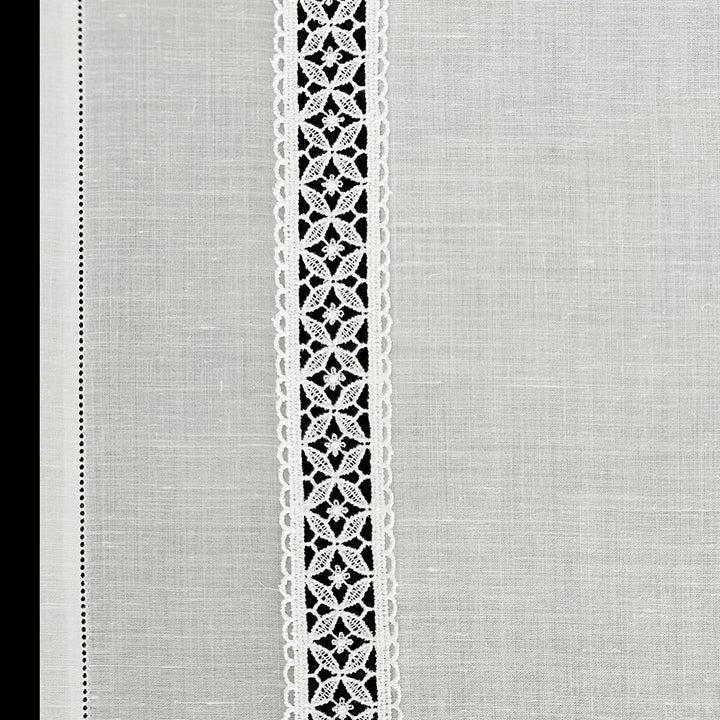 Zenoni & ColombiTenda Al Metro Ricamata In Misto Lino Made In Italy Variante Letizia