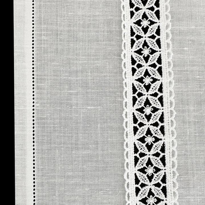 Zenoni & ColombiTenda Al Metro Ricamata In Misto Lino Made In Italy Variante Letizia