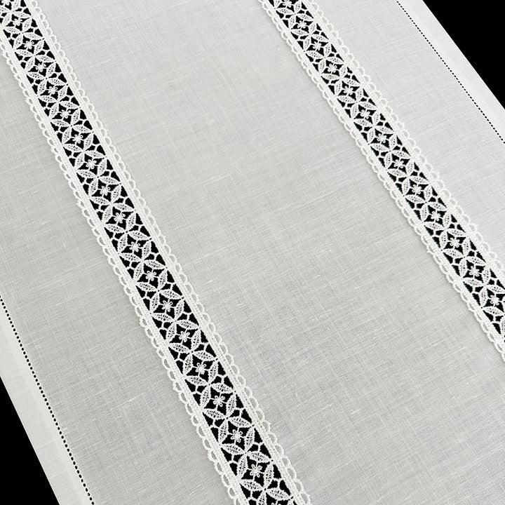 Zenoni & ColombiTenda Al Metro Ricamata In Misto Lino Made In Italy Variante Letizia