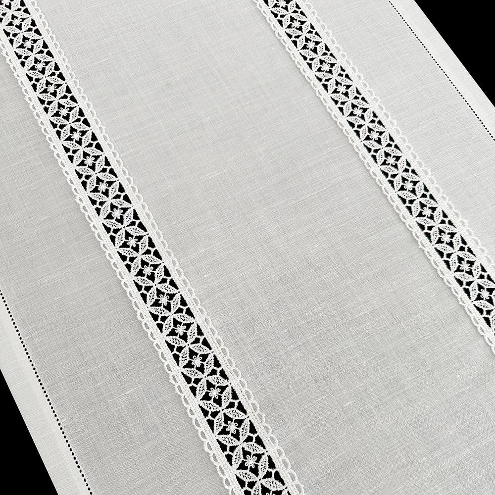 Zenoni & ColombiTenda al metro ricamata in misto Lino Made in Italy variante Letizia