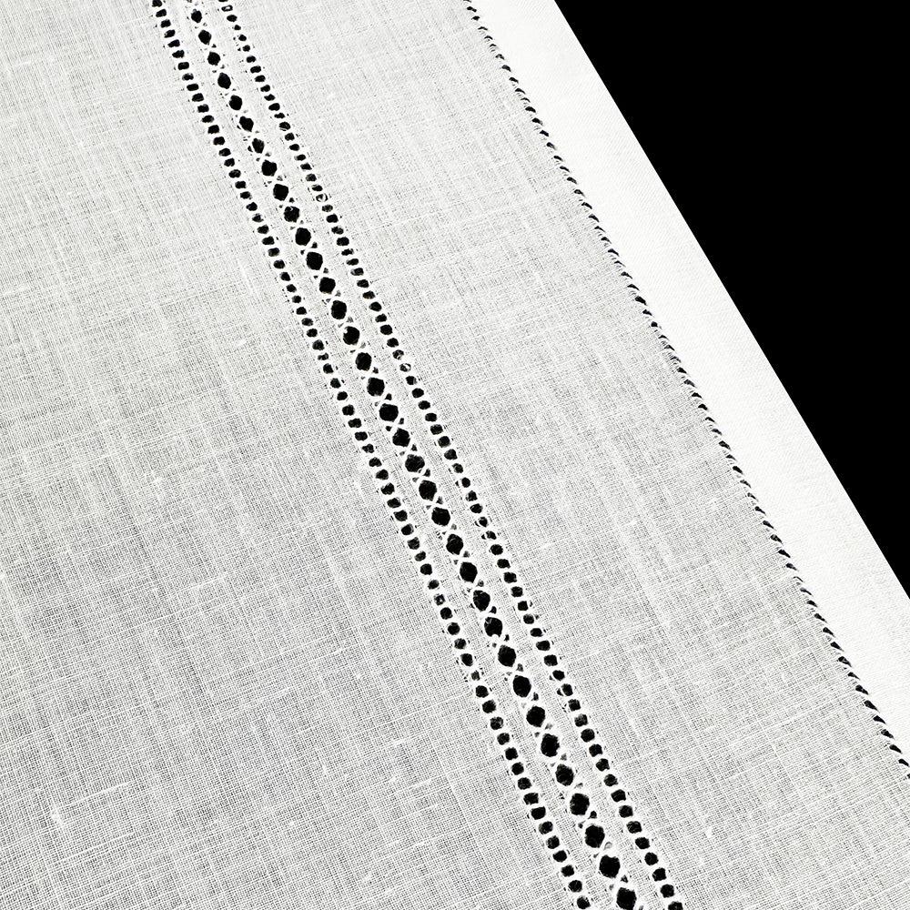 Zenoni & ColombiTenda al metro ricamata in misto Lino Made in Italy variante Siria