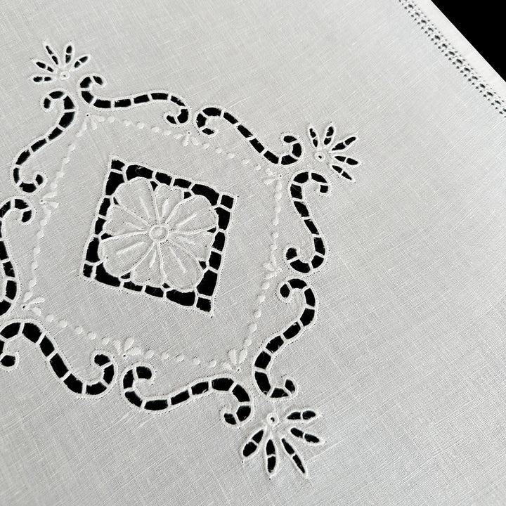 Zenoni & ColombiTenda Al Metro Ricamata In Misto Lino Made In Italy Variante Clelia