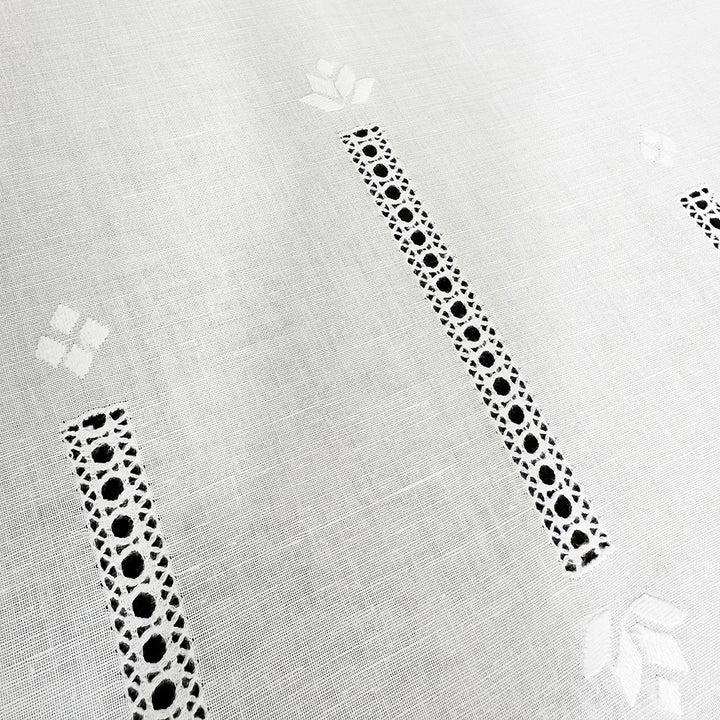 Zenoni & ColombiTenda Al Metro Ricamata In Misto Lino Made In Italy Variante Tuscania