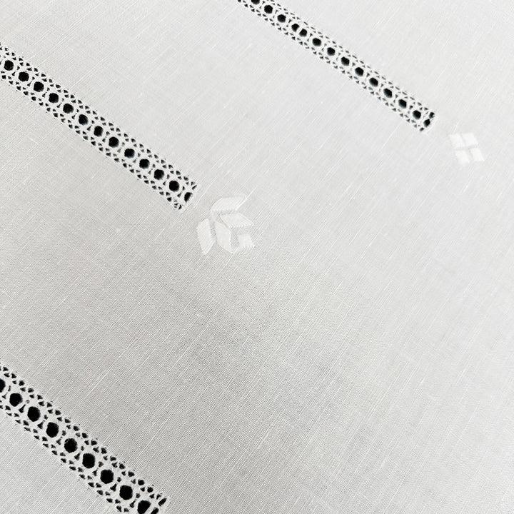 Zenoni & ColombiTenda Al Metro Ricamata In Misto Lino Made In Italy Variante Tuscania