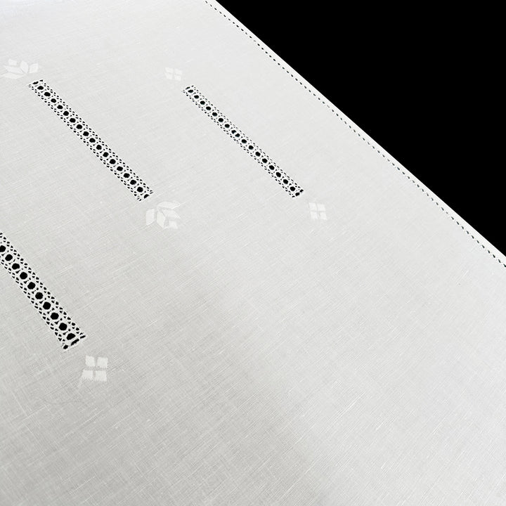 Zenoni & ColombiTenda Al Metro Ricamata In Misto Lino Made In Italy Variante Tuscania