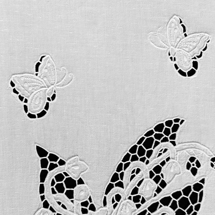 Zenoni & ColombiTenda Ricamata A Mano In Misto Lino Made In Italy Variante Fenice