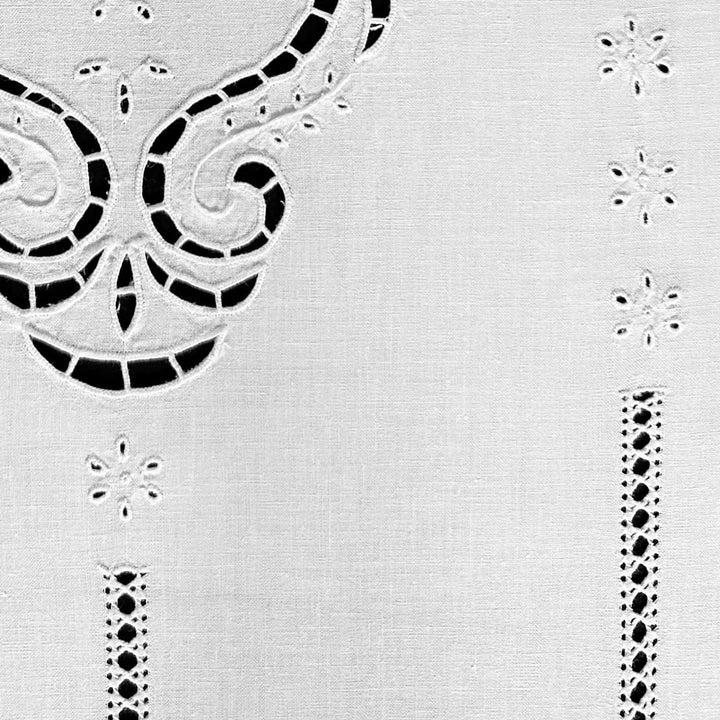 Zenoni & ColombiTenda Ricamata A Mano In Misto Lino Made In Italy Variante Mary's Rose